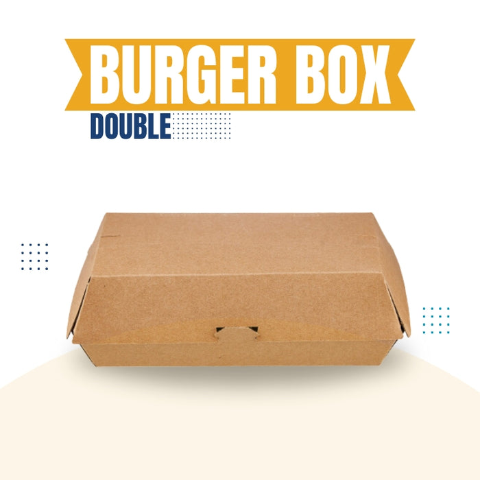 Double Kraft Burger Box 20.5cm x 10.6cm x 7.6cm ( 200 Pcs )