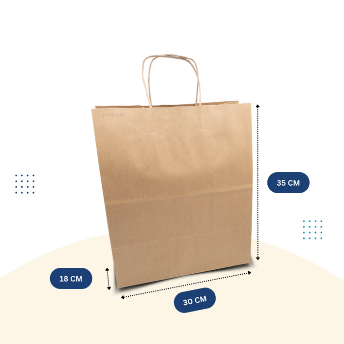 Brown Paper Bag 30cm x 18cm x 35cm with Handle